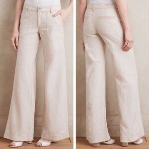 Anthropologie Pilcro Wide Leg Linen Blend Pant
